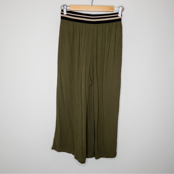 Anthropologie Dolan Womens Size XS Wide Leg Cropped Gaucho Pants Olive Green - Picture 6 of 12